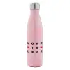 Μεταλλικό παγούρι θερμός Ροζ Ιριδίζον (Stainless steel), διπλού τοιχώματος, 500ml