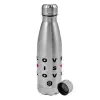 Metallic water bottle, stainless steel, 750ml