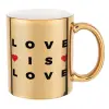 Mug ceramic, gold mirror, 330ml