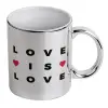 Mug ceramic, silver mirror, 330ml