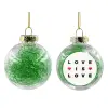 Στολίδι Χριστουγεννιάτικη μπάλα δένδρου διάφανη με πράσινο γέμισμα 8cm