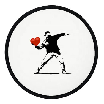 Banksy (The heart thrower), Βεντάλια υφασμάτινη αναδιπλούμενη με θήκη (20cm)