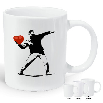 Banksy (The heart thrower), Κούπα Giga, κεραμική, 590ml