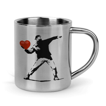Banksy (The heart thrower), Mug Stainless steel double wall 300ml