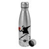 Metallic water bottle, stainless steel, 750ml