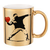 Mug ceramic, gold mirror, 330ml