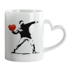 Mug heart handle, ceramic, 330ml