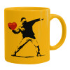 Ceramic coffee mug yellow, 330ml