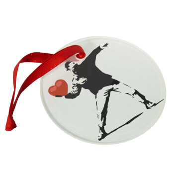 Banksy (The heart thrower), Christmas ornament glass 9cm