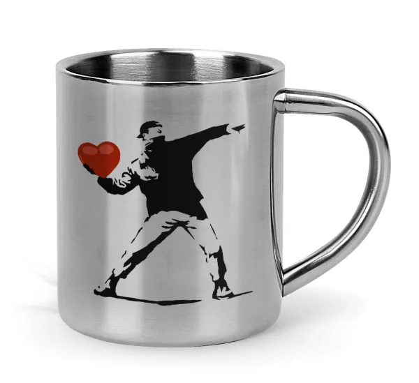 Banksy (The heart thrower) — Mug Stainless steel double wall 300ml