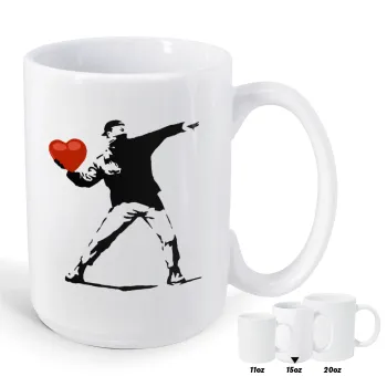 Banksy (The heart thrower), Κούπα Mega, κεραμική, 450ml