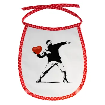 Banksy (The heart thrower), Σαλιάρα μωρού αλέκιαστη με κορδόνι Κόκκινη