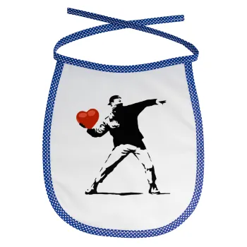 Banksy (The heart thrower), Σαλιάρα μωρού αλέκιαστη με κορδόνι Μπλε