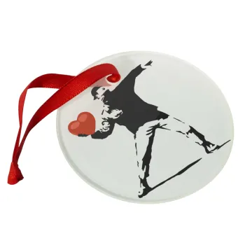 Banksy (The heart thrower), Στολίδι Χριστουγεννιάτικο στολίδι γυάλινο 9cm