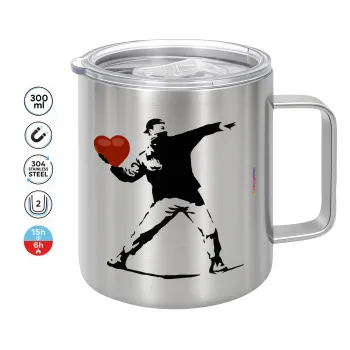 Banksy (The heart thrower), Κούπα Ανοξείδωτη διπλού τοιχώματος 300ml
