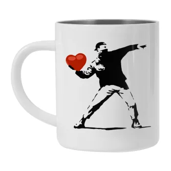 Banksy (The heart thrower), Mug Stainless steel double wall 300ml