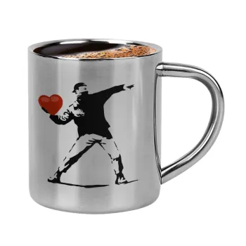 Banksy (The heart thrower), Κουπάκι μεταλλικό διπλού τοιχώματος για espresso (220ml)
