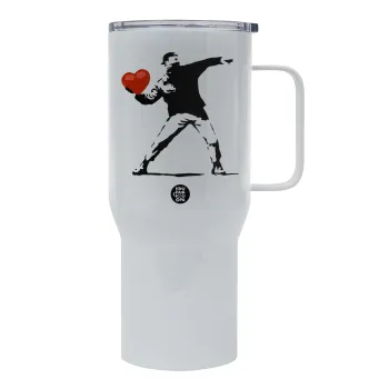 Banksy (The heart thrower), Tumbler με καπάκι, διπλού τοιχώματος (θερμό) 750L