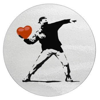 Banksy (The heart thrower), Επιφάνεια κοπής γυάλινη στρογγυλή (30cm)