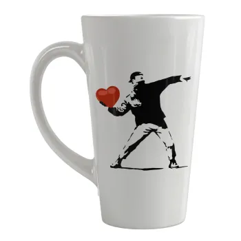 Banksy (The heart thrower), Κούπα κωνική Latte Μεγάλη, κεραμική, 450ml