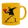 Ceramic coffee mug yellow, 330ml