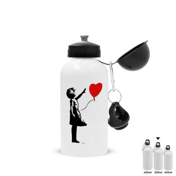 Banksy (Hope), Metal water bottle, White, aluminum 500ml