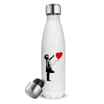 Banksy (Hope), Metal mug thermos White (Stainless steel), double wall, 500ml