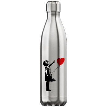 Banksy (Hope), Μεταλλικό παγούρι θερμός Inox (Stainless steel), διπλού τοιχώματος, 750ml