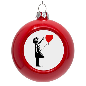 Banksy (Hope), Red Christmas tree ornament bauble 8cm
