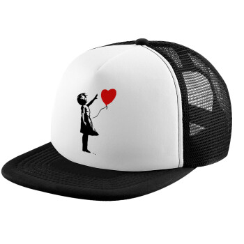 Banksy (Hope), Καπέλο Soft Trucker με Δίχτυ Black/White 