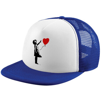 Banksy (Hope), Καπέλο Soft Trucker με Δίχτυ Blue/White 