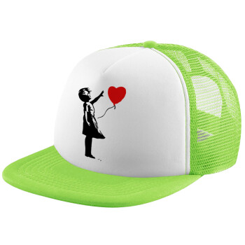 Banksy (Hope), Καπέλο Soft Trucker με Δίχτυ Πράσινο/Λευκό