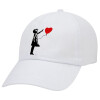 Banksy (Hope), Καπέλο ενηλίκων Jockey Λευκό (snapback, 5-φύλλο, unisex)