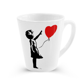 Banksy (Hope), Κούπα κωνική Latte Λευκή, κεραμική, 300ml