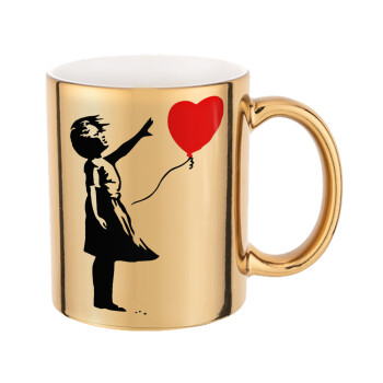 Banksy (Hope), Mug ceramic, gold mirror, 330ml