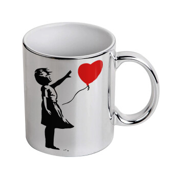 Banksy (Hope), Mug ceramic, silver mirror, 330ml