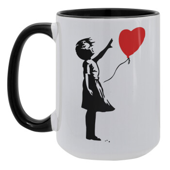 Banksy (Hope), Κούπα Mega 15oz, κεραμική Μαύρη, 450ml