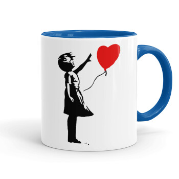 Banksy (Hope), Mug colored blue, ceramic, 330ml