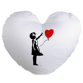 Banksy (Hope), Μαξιλάρι καναπέ καρδιά 40x40cm περιέχεται το  γέμισμα