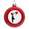 Red Christmas tree ornament bauble 8cm