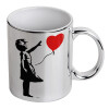 Mug ceramic, silver mirror, 330ml
