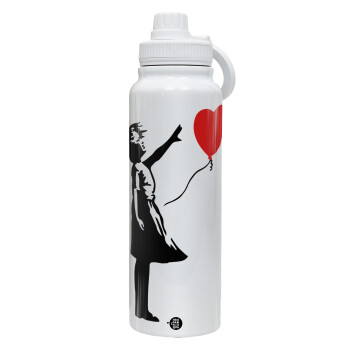Banksy (Hope), 1L Stainless Steel Thermal Bottle with Phone Holder & Double Wall Insulation