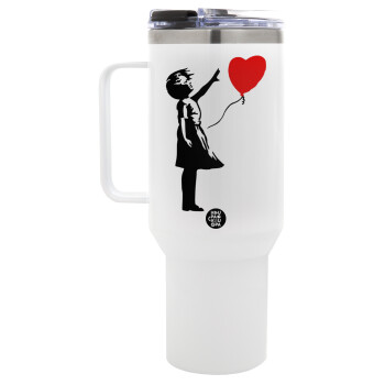 Banksy (Hope), Mega Stainless steel Tumbler with lid, double wall 1,2L