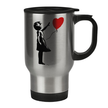 Banksy (Hope), Stainless steel travel mug with lid, double wall 450ml