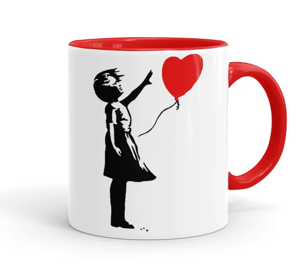 Banksy (Hope) — Mug colored red, ceramic, 330ml