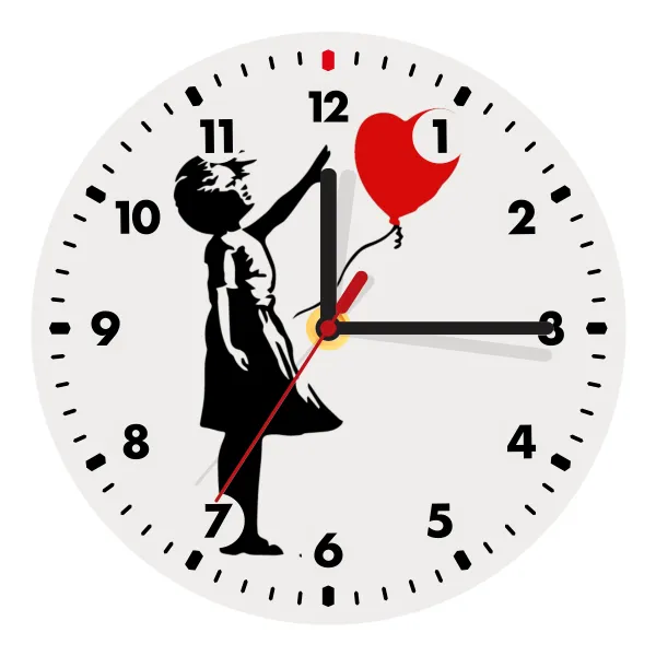 Banksy (Hope) — Wooden wall clock (20cm)