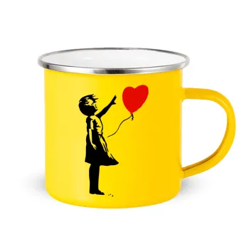 Banksy (Hope), Κούπα Μεταλλική εμαγιέ Κίτρινη 360ml