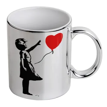 Banksy (Hope), Mug ceramic, silver mirror, 330ml