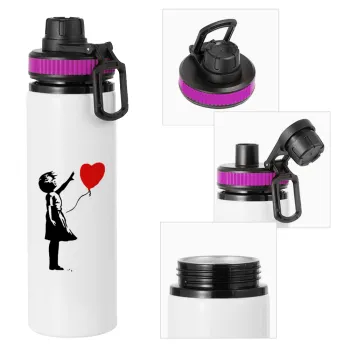 Banksy (Hope), Metallic water bottle with safety lid, 850ml aluminum