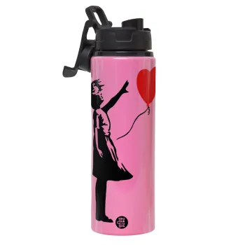 Banksy (Hope), Metallic water bottle with safety lid, 850ml aluminum